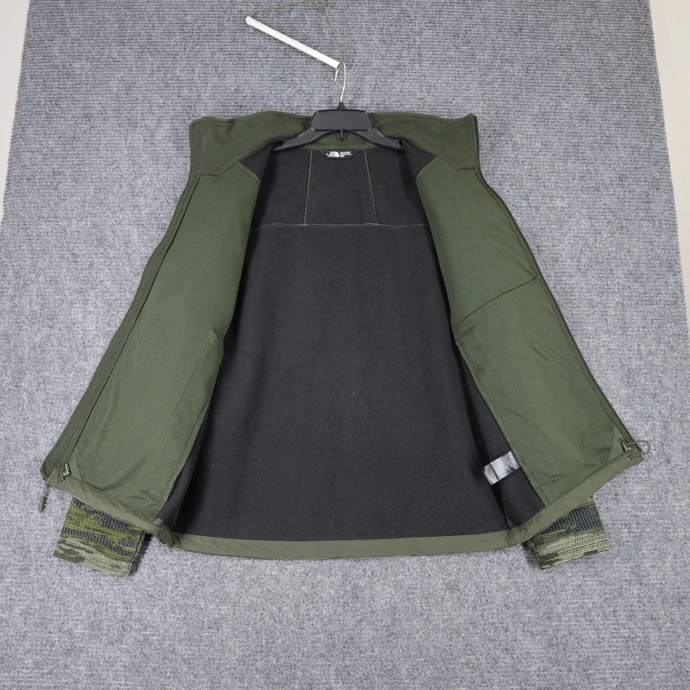 The North Face WindWall Jacket Mens M Green Camo Full Zip Softshell Outdoor